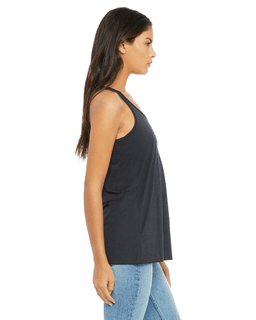 Sample of Ladies' Flowy Racerback Tank in DARK GREY from side sleeveleft