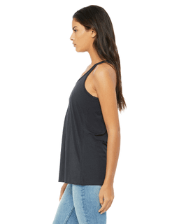 Sample of Ladies' Flowy Racerback Tank in DARK GREY from side sleeveright