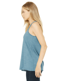 Sample of Ladies' Flowy Racerback Tank in DENIM SLUB from side sleeveright