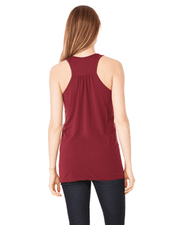 Sample of Ladies' Flowy Racerback Tank in MAROON from side back