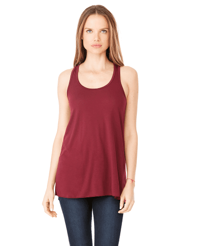 Sample of Ladies' Flowy Racerback Tank in MAROON style