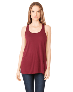 Sample of Ladies' Flowy Racerback Tank in MAROON from side front