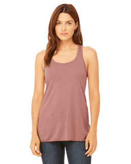 Sample of Ladies' Flowy Racerback Tank in MAUVE from side front