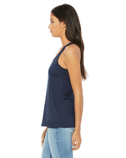 Sample of Ladies' Flowy Racerback Tank in MIDNIGHT from side sleeveright