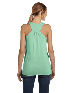 Sample of Ladies' Flowy Racerback Tank in MINT from side back