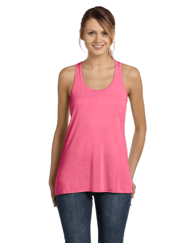 Sample of Ladies' Flowy Racerback Tank in NEON PINK style