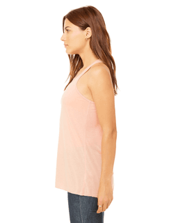 Sample of Ladies' Flowy Racerback Tank in PEACH from side sleeveright