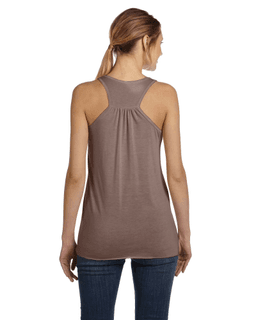 Sample of Ladies' Flowy Racerback Tank in PEBBLE BROWN from side back