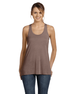 Sample of Ladies' Flowy Racerback Tank in PEBBLE BROWN from side front