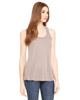 Sample of Ladies' Flowy Racerback Tank in PEBBLE BROWN from side sleeveleft