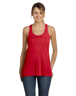 Sample of Ladies' Flowy Racerback Tank in RED from side front