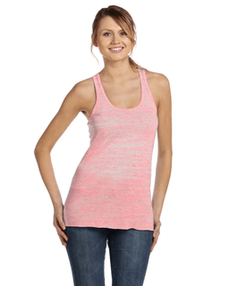 Sample of Ladies' Flowy Racerback Tank in RED MARBLE from side front