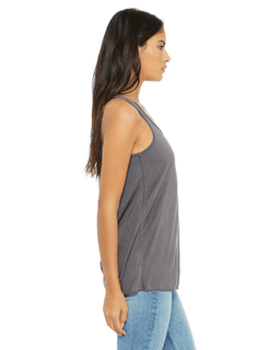 Sample of Ladies' Flowy Racerback Tank in STORM from side sleeveleft