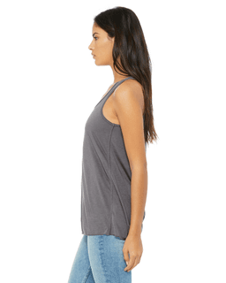 Sample of Ladies' Flowy Racerback Tank in STORM from side sleeveright