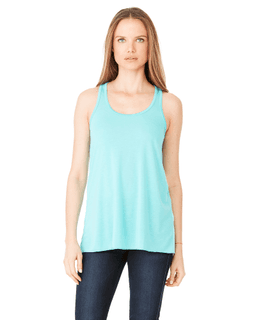 Sample of Ladies' Flowy Racerback Tank in TEAL from side front