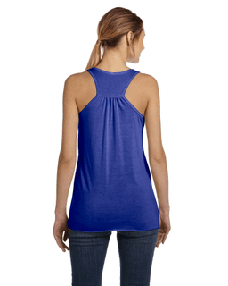 Sample of Ladies' Flowy Racerback Tank in TRUE ROYAL from side back