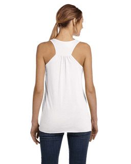 Sample of Ladies' Flowy Racerback Tank in WHITE from side back