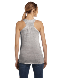 Sample of Ladies' Flowy Racerback Tank in WHITE MARBLE from side back