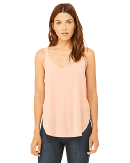 Sample of Bella B8802 - Ladies' Flowy Side Slit Tank in PEACH from side front