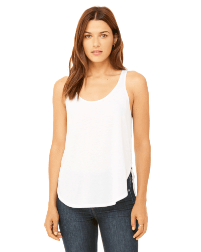 Sample of Bella B8802 - Ladies' Flowy Side Slit Tank in WHITE style