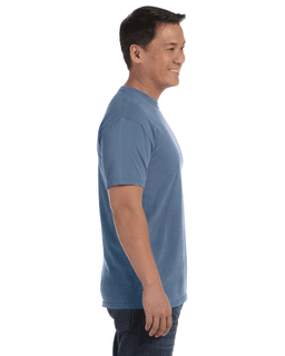 Sample of Comfort Colors C1717 - Adult Heavyweight RS T-Shirt in BLUE JEAN from side sleeveleft