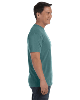 Sample of Comfort Colors C1717 - Adult Heavyweight RS T-Shirt in BLUE SPRUCE from side sleeveleft