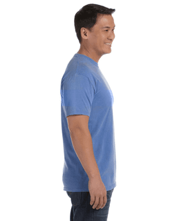 Sample of Comfort Colors C1717 - Adult Heavyweight RS T-Shirt in FLO BLUE from side sleeveleft