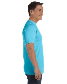 Sample of Comfort Colors C1717 - Adult Heavyweight RS T-Shirt in LAGOON BLUE from side sleeveleft