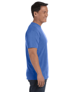 Sample of Comfort Colors C1717 - Adult Heavyweight RS T-Shirt in NEON BLUE from side sleeveleft