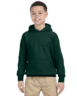 Sample of Gildan G185B - Youth 8 oz., 50/50 Hoodie in FOREST GREEN from side front