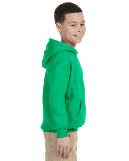 Sample of Gildan G185B - Youth 8 oz., 50/50 Hoodie in IRISH GREEN from side sleeveleft