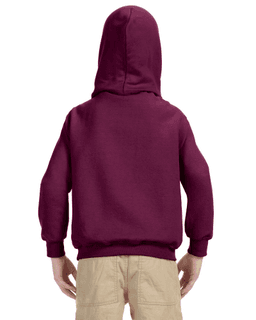 Sample of Gildan G185B - Youth 8 oz., 50/50 Hoodie in MAROON from side back