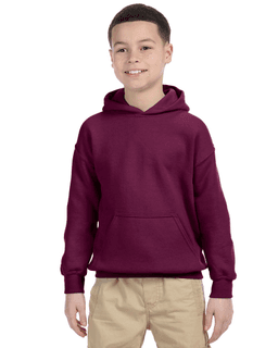 Sample of Gildan G185B - Youth 8 oz., 50/50 Hoodie in MAROON from side front