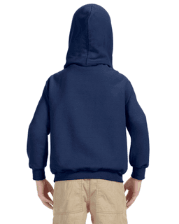 Sample of Gildan G185B - Youth 8 oz., 50/50 Hoodie in NAVY from side back