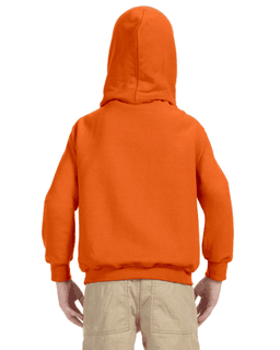 Sample of Gildan G185B - Youth 8 oz., 50/50 Hoodie in ORANGE from side back