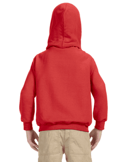 Sample of Gildan G185B - Youth 8 oz., 50/50 Hoodie in RED from side back