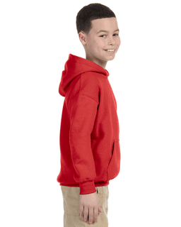 Sample of Gildan G185B - Youth 8 oz., 50/50 Hoodie in RED from side sleeveleft