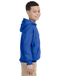 Sample of Gildan G185B - Youth 8 oz., 50/50 Hoodie in ROYAL from side sleeveleft