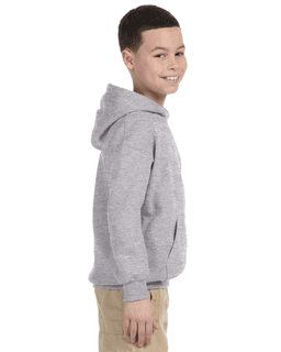 Sample of Gildan G185B - Youth 8 oz., 50/50 Hoodie in SPORT GREY from side sleeveleft