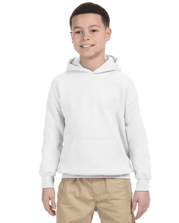 Sample of Gildan G185B - Youth 8 oz., 50/50 Hoodie in WHITE from side front