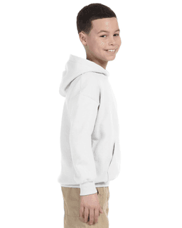 Sample of Gildan G185B - Youth 8 oz., 50/50 Hoodie in WHITE from side sleeveleft