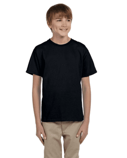 Sample of Gildan 2000B - Youth Ultra Cotton 6 oz. T-Shirt in BLACK from side front