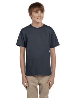 Sample of Gildan 2000B - Youth Ultra Cotton 6 oz. T-Shirt in CHARCOAL from side front