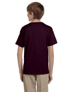 Sample of Gildan 2000B - Youth Ultra Cotton 6 oz. T-Shirt in DARK CHOCOLATE from side back