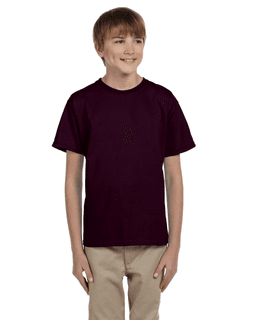 Sample of Gildan 2000B - Youth Ultra Cotton 6 oz. T-Shirt in DARK CHOCOLATE from side front