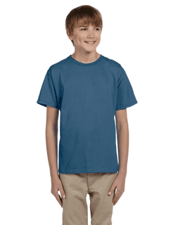 Sample of Gildan 2000B - Youth Ultra Cotton 6 oz. T-Shirt in INDIGO BLUE from side front