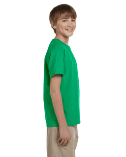 Sample of Gildan 2000B - Youth Ultra Cotton 6 oz. T-Shirt in IRISH GREEN from side sleeveleft