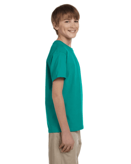 Sample of Gildan 2000B - Youth Ultra Cotton 6 oz. T-Shirt in JADE DOME from side sleeveleft