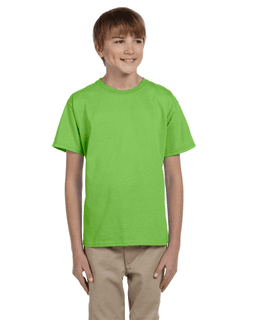 Sample of Gildan 2000B - Youth Ultra Cotton 6 oz. T-Shirt in LIME from side front