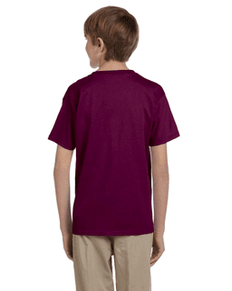 Sample of Gildan 2000B - Youth Ultra Cotton 6 oz. T-Shirt in MAROON from side back